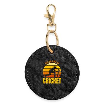 You Had Me At Cricket - Runder Schlüsselanhänger - Schwarz - Vorne