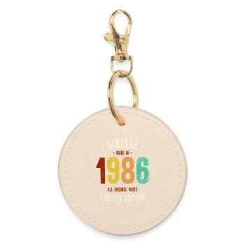 Vintage 1986 All Original Parts Limited Edition - Round Keyring - oyster - Front