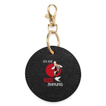 Koi Fische Koi Züchter Fischteich Japan Design - Runder Schlüsselanhänger - Schwarz - Vorne