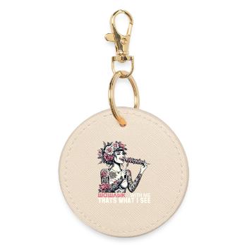 Shish kebab yummy wife tattoo gift - Round Keyring - oyster - Front