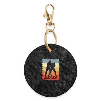 Judoka Sketch - Round Keyring - black - Front
