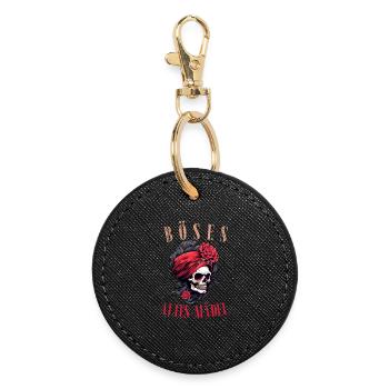 Nasty Old Girl Skull Roses Skull Bandana - Round Keyring - black - Front