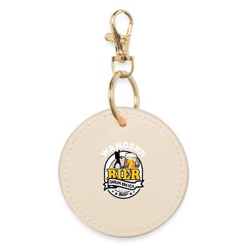 Handball & Bier - darum bin ich hier - Runder Schlüsselanhänger - Auster - Vorne