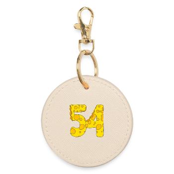 54 years of Lustig Käse - Round Keyring - oyster - Front