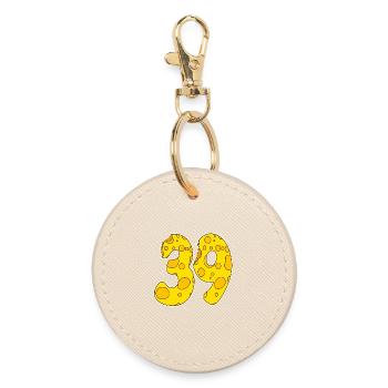 39 years old Lustig Käse - Round Keyring - oyster - Front