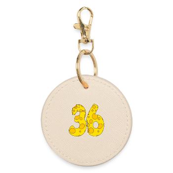 36 years old Lustig Käse - Round Keyring - oyster - Front