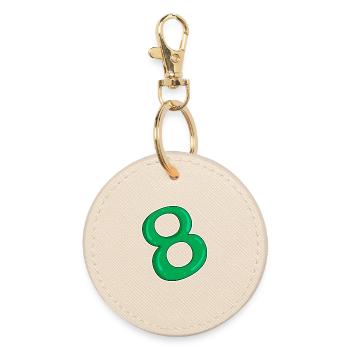 Eight - 8 - Green - Round Keyring - oyster - Front