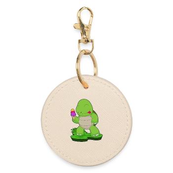 Crème glacée gaufrée tortue - Porte-clés rond - huître - Devant