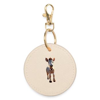 Zebra Africa I Love Cute Zebras Wilderness Zebra - Round Keyring - oyster - Front