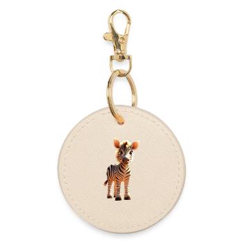 Zebra Africa I Love Cute Zebras Wild Zebra - Round Keyring - oyster - Front