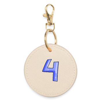 4 - Four - Round Keyring - oyster - Front