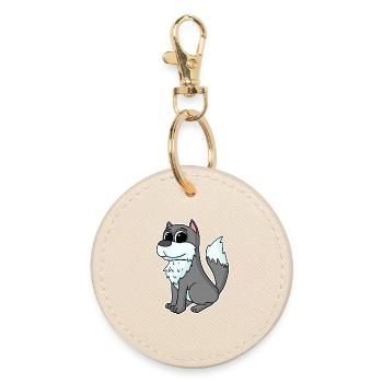 Animal loup - Porte-clés rond - huître - Devant
