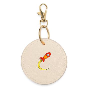 Motif de fusée - Porte-clés rond - huître - Devant