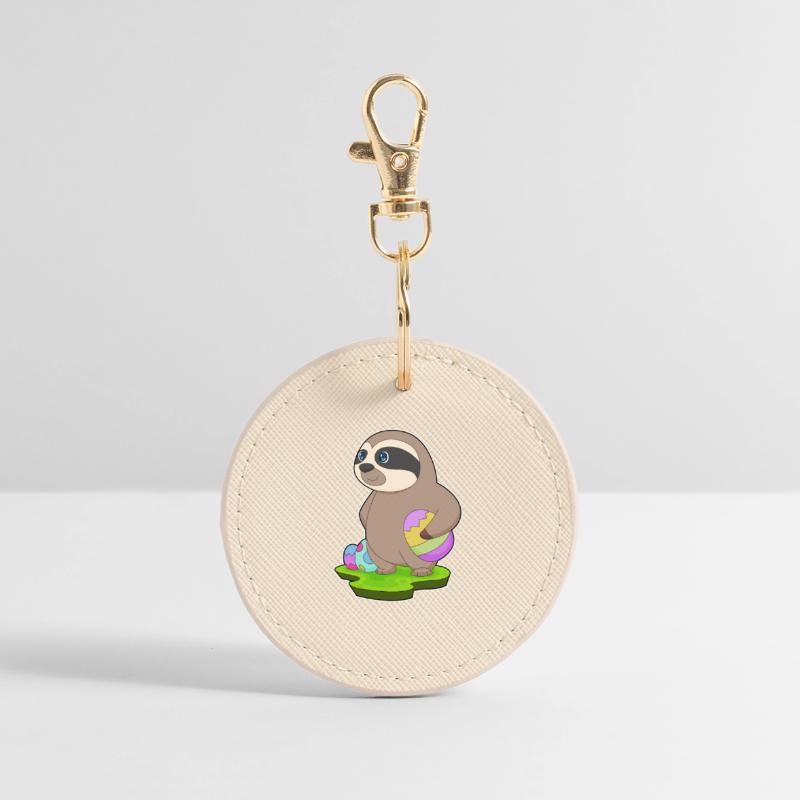 Sloth Easter Easter Eggs Round Keyring
