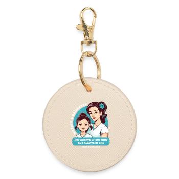 Mother and daughter - Round Keyring - oyster - Front