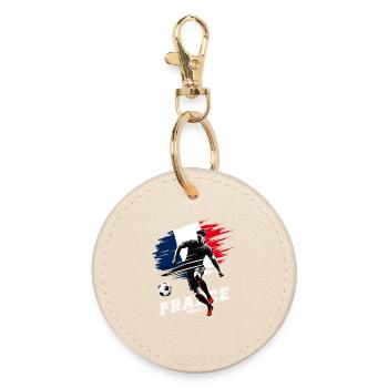 Football France France Flag Flag Player - Round Keyring - oyster - Front