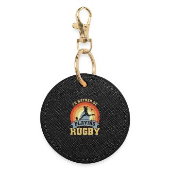 Rugby Joke - Round Keyring - black - Front