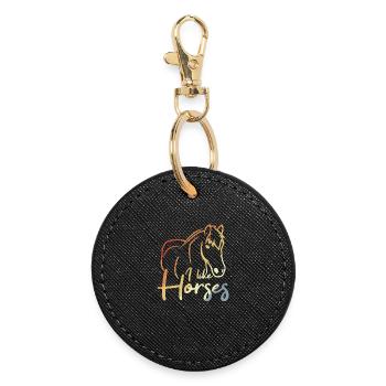 I Like Horses - Round Keyring - black - Front