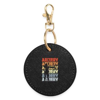 Retro Archer - Round Keyring - black - Front