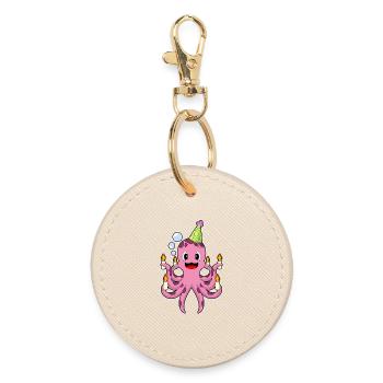 Octopus Birthday Candles - Round Keyring - oyster - Front