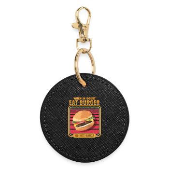 En cas de doute, mangez un hamburger - Porte-clés rond - noir - Devant