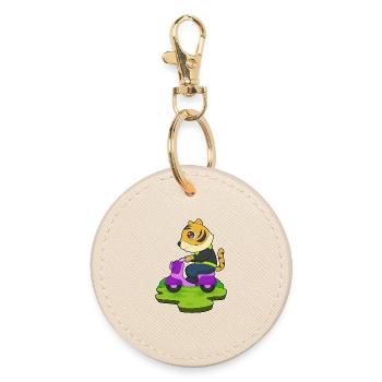 Tiger Scooter - Round Keyring - oyster - Front