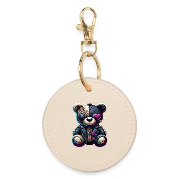 Ours en peluche Punk Emo - Porte-clés rond - huître - Devant