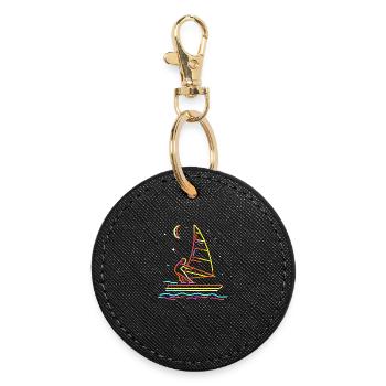 Planche à voile Steamwave - Porte-clés rond - noir - Devant