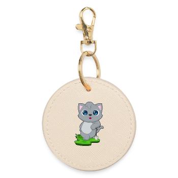 Jardin de la pelle Jardinier Chat - Porte-clés rond - huître - Devant