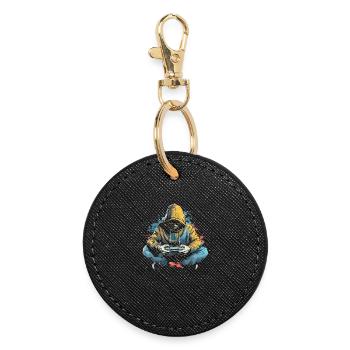Amateurs de jeux - Porte-clés rond - noir - Devant