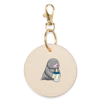 Mole Lait de biberon - Porte-clés rond - huître - Devant
