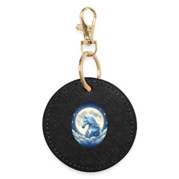 Fantaisie Licorne Chevaux Fans Licorne Amoureux - Porte-clés rond - noir - Devant