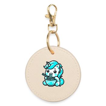 Japonais Kawaii Licorne Ramen Cuisine Asiatique - Porte-clés rond - huître - Devant