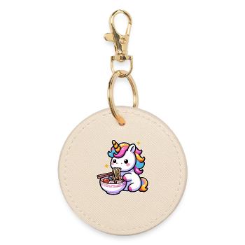 Japonais Kawaii Licorne Ramen Cuisine Asiatique - Porte-clés rond - huître - Devant