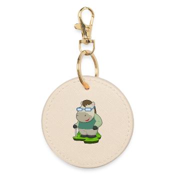 Horse Glasses - Round Keyring - oyster - Front