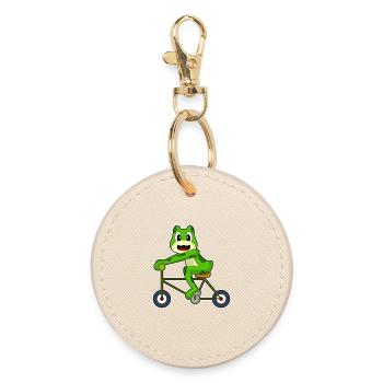 Frosch Fahrrad - Runder Schlüsselanhänger - Auster - Vorne