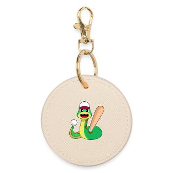 Snake Baseball Baseball Batte Sports - Porte-clés rond - huître - Devant