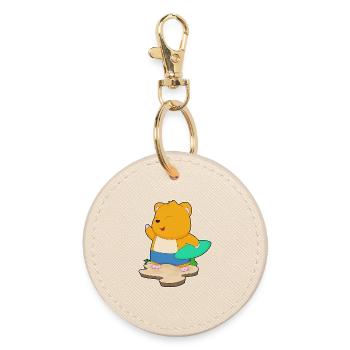 Été de surf sur planche de surf pour hamsters - Porte-clés rond - huître - Devant