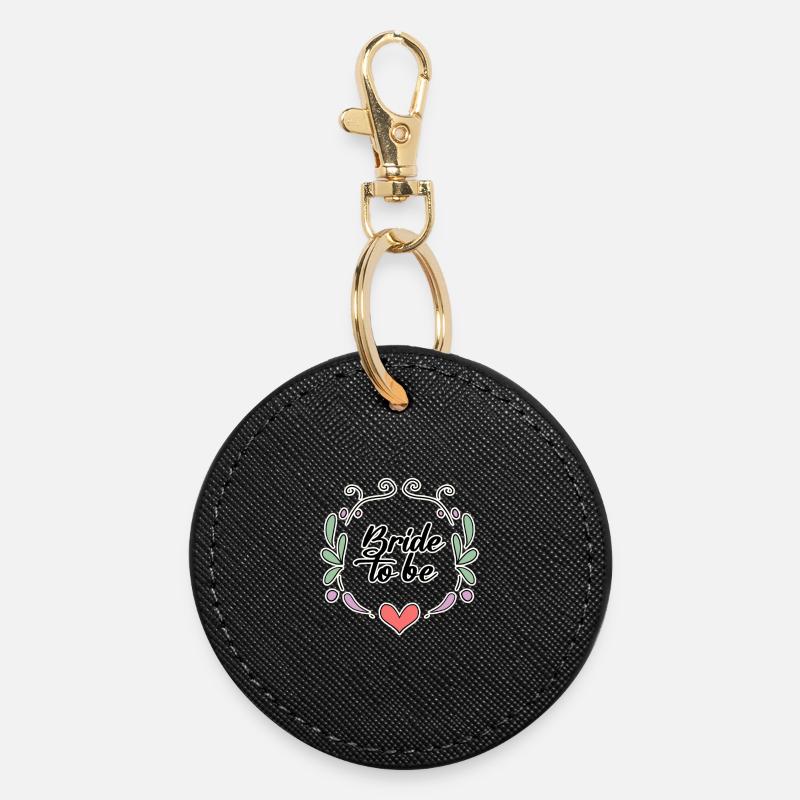 Bridal Saying Motif - Round Keyring - black
