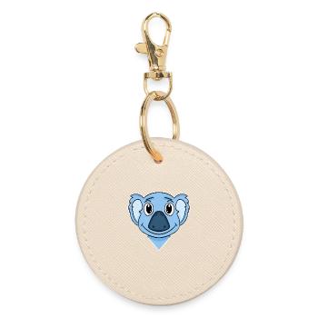 Koala Bear Head - Round Keyring - oyster - Front