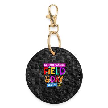 School Field Days Let the Games Begin Teacher 2024 - Round Keyring - black - Front