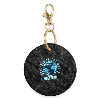 Best dad in the world since 1940 Father's Day - Round Keyring - black - Front