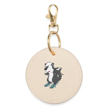 Skunk Skier Ski - Porte-clés rond - huître - Devant