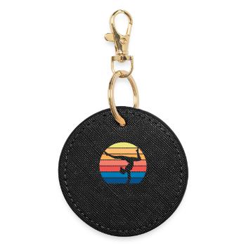 Gymnast Gymnastics Gymnastics Club Gymnastics Gymnastics - Round Keyring - black - Front