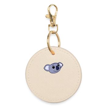 Koala Bear Head - Round Keyring - oyster - Front