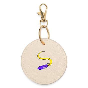 Motif fusée - Porte-clés rond - huître - Devant