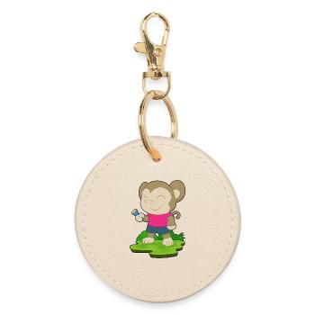 Lampe de poche Singe - Porte-clés rond - huître - Devant