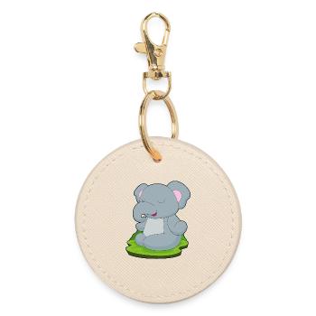 Méditation de fitness Elephant Yoga - Porte-clés rond - huître - Devant