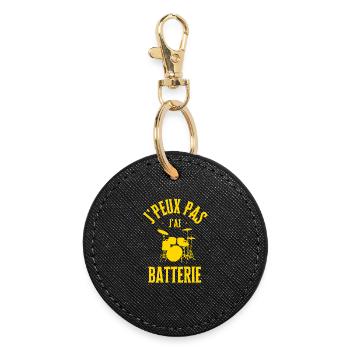 Je peux pas jai batterie - Porte-clés rond - noir - Devant