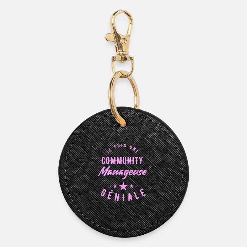 Community Manageuse - Round Keyring - black